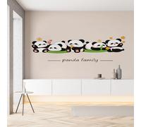 Pggong Papier Peint Autocollant Panda Mignon Dessin Animé Papier Auto-Adhésif Motif de Animal Oriental Wallpaper Panoramique Mural Décoration Murale pour Meuble Salon Chambre Bureau 200 x 150 cm