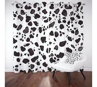 Pggong Rideau Salon Léopard Imprime Noir et Blanc Rideaux Occultant Thermique Motif Animal Moderne Minimaliste Lot de 2 Rideaux Opaque à Oeillets 117x228 cm Anti Froid et Chaleur pour Balcon Chambre