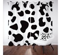 Pggong Rideaux Opaque Léopard Imprime Noir et Blanc Rideau à Oeillet Motif Animal Moderne Minimaliste Rideau Occultant Thermiques 135x240 cm 2 Panneaux Anti Froid et Chaleur pour Chambre Salon