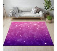 Pggong Tapis Antidérapant Ciel étoilé Galaxie Fluorescen Paillasson Lavable Conte de Fées Garçon Fille Grand Tapis 200x200 cm Doux à Poils Courts pour Salon Chambre à Coucher Bureau
