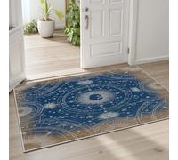 Pggong Tapis de Salon Boho Soleil et Lune Système Solaire Grand Tapis 200x280 cm Boheme Astrologie Constellation Paillasson Doux à Poils Courts Antidérapant Lavable pour Chambre à Coucher Bureau