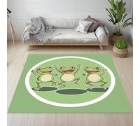 Pggong Tapis de Salon Motif Grenouille Dessin Animé Mignon Grand Tapis 200x280 cm Fille Garçon Géométrique Paillasson Doux à Poils Courts Antidérapant Lavable pour Chambre à Coucher Bureau