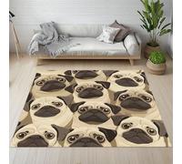 Pggong Tapis Enfant, Bouledogue Anglais Chien Animal Tapis Amoureux des Animaux Doux à Poils Courts 60x90cm, Lavable, Antidérapant, pour Le Chambre à Coucher