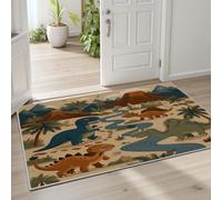 Pggong Tapis Enfant Dinosaure Dessin Animé Animaux Jurassique Paillasson 60x90cm Animal Ancienne Volcan Tapis Entree Interieur Lavable Doux à Poils Courts Antidérapant pour Cuisine Chambre à Coucher