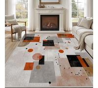 Pggong Tapis Enfant Moderne Abstrait Géométrique Paillasson 60x90cm Motif Cercle Minimaliste Épissage Tapis Entree Interieur Lavable Doux à Poils Courts Antidérapant pour Cuisine Chambre à Coucher
