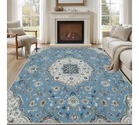 Pggong Tapis Fleur Vintage Rural Ferme Tapis Doux Floral Moderne Traditionnel Paillasson D'entrée Intérieur Lavable en Machine Poils Ras Antidérapant 40x60 cm pour Cuisine