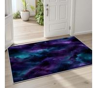 Pggong Tapis Galaxie Univers Space Nébuleuse Étoiles Tapis Doux Ciel étoilé Mystique Aquarelle Paillasson D'entrée Intérieur Lavable en Machine Poils Ras Antidérapant 40x60 cm pour Cuisine