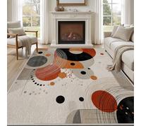 Pggong Tapis Moderne Abstrait Géométrique Paillasson Interieur Motif Cercle Minimaliste Épissage Tapis Antidérapant Lavable 160x200cm Doux Poils Ras pour Bureau Salon Chambre à Coucher