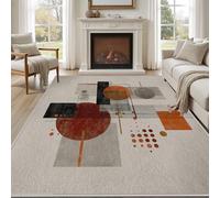 Pggong Tapis Moderne Abstrait Géométrique Tapis Doux Motif Cercle Minimaliste Épissage Paillasson D'entrée Intérieur Lavable en Machine Poils Ras Antidérapant 40x60 cm pour Cuisine