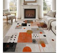 Pggong Tapis Moderne Abstrait Géométrique Tapis Doux Motif Cercle Minimaliste Épissage Paillasson D'entrée Intérieur Lavable en Machine Poils Ras Antidérapant 40x60 cm pour Cuisine