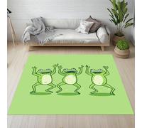 Pggong Tapis Motif Grenouille Amusant Mignon Tapis Doux Dessin Animé Animal Paillasson D'entrée Intérieur Lavable en Machine Poils Ras Antidérapant 40x60 cm pour Cuisine