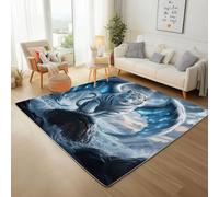 Pggong Tapis Motif Tigre Blanc Océan Enfant, Paillasson Fantaisie Animaux Paysage Naturel Doux à Poils Courts, 60x90cm, Lavable, Antidérapant, pour Le Chambre à Coucher