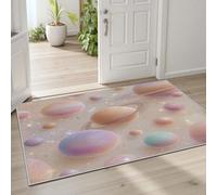Pggong Tapis Univers Planète Ciel étoilé Dégradé Tapis Doux Étoiles Corps Céleste Multicolore Paillasson D'entrée Intérieur Lavable en Machine Poils Ras Antidérapant 40x60 cm pour Cuisine