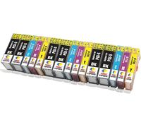 PGI-5 CLI-8 15 XL Cartouches d'encre compatibles pour Canon iP3300 iP3500 iX4000 iX5000 MX700 MP510 MP520 PGI-5BK CLI-8C CLI-8M CLI-8Y - Grande Capacité