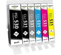 PGI-530 CLI-531 XXL Ink Cartridges Compatible with Canon 530 531 XXL PGI530 CLI531 Compatible with Canon Pixma TS8750 TS8751 (1 PGBK, 1 Black, 1 Cyan, 1 Magenta, 1 Yellow, 1 Grey)