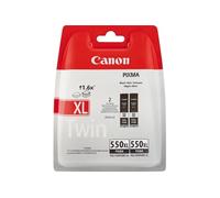 PGI-550PGBK XL Twin pack - Pack de 2 - 15 ml - à rendement élevé - noir - original - coque avec sécurité - réservoir d'encre - pour PIXMA iP7250,
