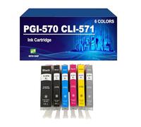 PGI-570 CLI-571 Cartouches d'encre Compatibles pour Canon MG7750 MG7752 MG6850 MG5750 MG5751 TS5050 TS5051 TS5053 S6050 TS6051 TS6052 TS8050 TS8051 TS8052 Imprimantes,6 Colors-1 Set