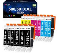 PGI-580 CLI-581 XXL Cartouches d'encre Compatible pour Cartouche Canon 580 581 XXL pour Canon Pixma TS6150 TS6151 TS6250 TR8550 TR7550 TS6251 TS9150 TS705 (3PGBK,3Noir,3Cyan,3Magenta,3Jaune)