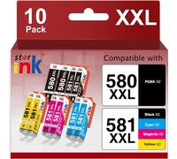 PGI-580 CLI-581 XXL Cartouches d'encre Compatible pour Cartouche Canon 581,580 XXL pour Canon TS6150 TS6350 TS6351 TS6151 TS9550 TS705 TS8150 TR8550 TS9150 TS8151 TR7550,10 Pack