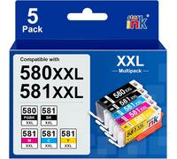 PGI-580 CLI-581 XXL Remplacement pour Canon PGI-580 CLI-581 XXL Cartouches d'encre Multipack, Compatible pour Pixma TR7550 TS6150 TS6151 TS6250 TS6350 TS6351 TS705 TS8150 TS8151 TS8350