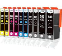 PGI-580XXL CLI-581XXL Compatible Cartouches d'encre Remplacement pour Canon 580XXL 581XXL pour TS6150 TS6151 TS6250 TS6251 TS8150 TS8151 TS8250 TS8252 TS8350 TS9150 TR7550 TS705 TR8550 (10 Pack)