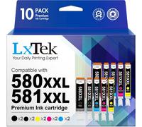 PGI-580XXL CLI-581XXL Compatible Cartouches d'encre Remplacement pour Canon 580XXL 581XXL pour TS6150 TS6151 TS6250 TS6251 TS8150 TS8151 TS8250 TS8252 TS8350 TS9150 TR7550 TS705 TR8550 (10 Pack)