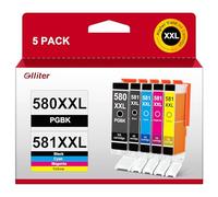 PGI-580XXL CLI-581XXL Lot de 5 cartouches d'encre compatibles Canon 580 581 Multipack XXL pour Canon TR8550 Pixma TS6150 TS6250 TS6350 TS6351 TS705 TS8350 TS8351 TS9550 )