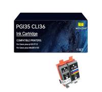 PGI35 CLI36 Cartouche d'encre Compatible imprimante pour Canon Pixus Ip100 | Remplacement des cartouches d'encre PGI35 CLI36 for imprimante pixus IP110 pixus Mini260 tr150, avec puce(1 set)