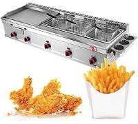 PGKTKCWH Friteuse à gaz Commerciale Friteuse à Graisse Profonde en Acier Inoxydable, Friteuse à gaz en Acier Inoxydable, Friteuse à gaz Commerciale Friteuse Profonde avec Panier pour équipe