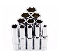 PGLVLZFGFN 11 pcs 1/4 pouce dur jeu de douilles profondes CRV outils for main 6 points longue douille hexagonale outil de réparation Prise de courant
