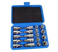 PGLVLZFGFN 19pcs 1/2 pouces jeu de douilles Drive Star Socket Bit Socket Set E10 - E24 Torx T20 - T70 Socket Pressure Batch Set Outils de réparation Prise de courant