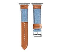 PGLVLZFGFN Bande de montre en cuir de nylon Compatible for bande de montre Apple 44 mm IWatch Series 7 6 5 4 3 Accessoires 4 2mm 38mm 40mm Bracelet de bracelet SmartWatch Bracelet de montre(Light blue