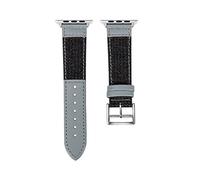 PGLVLZFGFN Bande de montre en cuir de nylon Compatible for bande de montre Apple 44 mm IWatch Series 7 6 5 4 3 Accessoires 4 2mm 38mm 40mm Bracelet de bracelet SmartWatch Bracelet de montre(Black gray