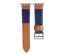PGLVLZFGFN Bande de montre en cuir de nylon Compatible for bande de montre Apple 44 mm IWatch Series 7 6 5 4 3 Accessoires 4 2mm 38mm 40mm Bracelet de bracelet SmartWatch Bracelet de montre(Dark blue