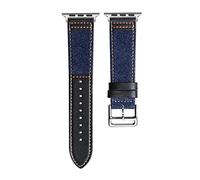 PGLVLZFGFN Bande de montre en cuir de nylon Compatible for bande de montre Apple 44 mm IWatch Series 7 6 5 4 3 Accessoires 4 2mm 38mm 40mm Bracelet de bracelet SmartWatch Bracelet de montre(Dark blue
