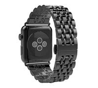 PGLVLZFGFN Bande en acier inoxydable V compatible for la série de montre Apple 5 44mm Strap de bande compatible for IWatch 6 4 3 2 40mm 42mm 38mm Bracelet Bracelet Boucle de papillon de papillon Brace