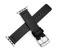 PGLVLZFGFN Bande en cuir compatible for Apple Watch 4 3 Sport Sport Bande Strap Strap Bracelet Pin for la goupille 38 40 42 44mm Connecteur Bracelet de montre(Silver black,40mm)