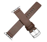 PGLVLZFGFN Bande en cuir compatible for Apple Watch 4 3 Sport Sport Bande Strap Strap Bracelet Pin for la goupille 38 40 42 44mm Connecteur Bracelet de montre(Silver brown,44mm)
