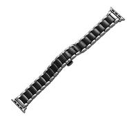 PGLVLZFGFN Bande métallique compatible for montre Apple SE / 6/5/4/3 7 41mm Bracelet 45mm Compatible for Iwatch Série 44mm 40 Sangle d'acier inoxydable 38mm 42mm Bracelet de montre(Sliver black,42mm
