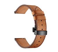PGLVLZFGFN Bandes 46mm 22mm En cuir véritable bracelet de poignet de poignet Compatible for Samsung Gear S3 Classic/Gear S3 Frontier Bracelet de montre(Marrone)