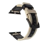 PGLVLZFGFN Canvas Nylon + Véritable Watch Band de montre Compatible for Iwatch Apple Watch 38mm 40mm 42mm Série 44mm 5 4 3 2 1 Bracelet de bracelet de poignet bande Bracelet de montre(Light Brown B,38