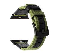 PGLVLZFGFN Canvas Nylon + Véritable Watch Band de montre Compatible for Iwatch Apple Watch 38mm 40mm 42mm Série 44mm 5 4 3 2 1 Bracelet de bracelet de poignet bande Bracelet de montre(Green B,38mm)