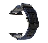 PGLVLZFGFN Canvas Nylon + Véritable Watch Band de montre Compatible for Iwatch Apple Watch 38mm 40mm 42mm Série 44mm 5 4 3 2 1 Bracelet de bracelet de poignet bande Bracelet de montre(Blue B,38mm)