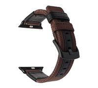 PGLVLZFGFN Canvas Nylon + Véritable Watch Band de montre Compatible for Iwatch Apple Watch 38mm 40mm 42mm Série 44mm 5 4 3 2 1 Bracelet de bracelet de poignet bande Bracelet de montre(Dark Brown B,38m