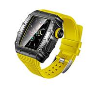 PGLVLZFGFN Cas + Verre + Bracelet Compatible for la série Apple Watch Series 7 41mm 41mm 45mm Caoutle Bracelet Cadre en métal Compatible for Iwatch 6 5 4 40mm Couverture 44mm 44mm Bracelet de montre(G