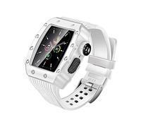 PGLVLZFGFN Cas + Verre + Bracelet Compatible for la série Apple Watch Series 7 41mm 41mm 45mm Caoutle Bracelet Cadre en métal Compatible for Iwatch 6 5 4 40mm Couverture 44mm 44mm Bracelet de montre(W