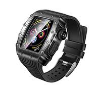PGLVLZFGFN Cas + Verre + Bracelet Compatible for la série Apple Watch Series 7 41mm 41mm 45mm Caoutle Bracelet Cadre en métal Compatible for Iwatch 6 5 4 40mm Couverture 44mm 44mm Bracelet de montre(N