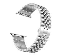 PGLVLZFGFN Cinq Baht Metal Strap compatible for Apple Watch 44mm 42mm Courroie de rechange de 38mm 38mm 38mm Compatible for IWatch 7 6 5 4 3 2 Soi Bande Bracelet de montre(Silver,42mm-44mm-45mm)