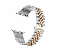 PGLVLZFGFN Cinq Baht Metal Strap compatible for Apple Watch 44mm 42mm Courroie de rechange de 38mm 38mm 38mm Compatible for IWatch 7 6 5 4 3 2 Soi Bande Bracelet de montre(Silver rose gold,42mm-44mm-4