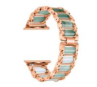 PGLVLZFGFN Jade Bijoux + Bande métallique Compatible avec une montre Apple 44mm 42mm 42mm Courroie de bracelet 38mm 38mm Compatible avec IWatch 7 6 5 4 3 2 Soi Bande Bracelet de montre(Rose gold,For 4